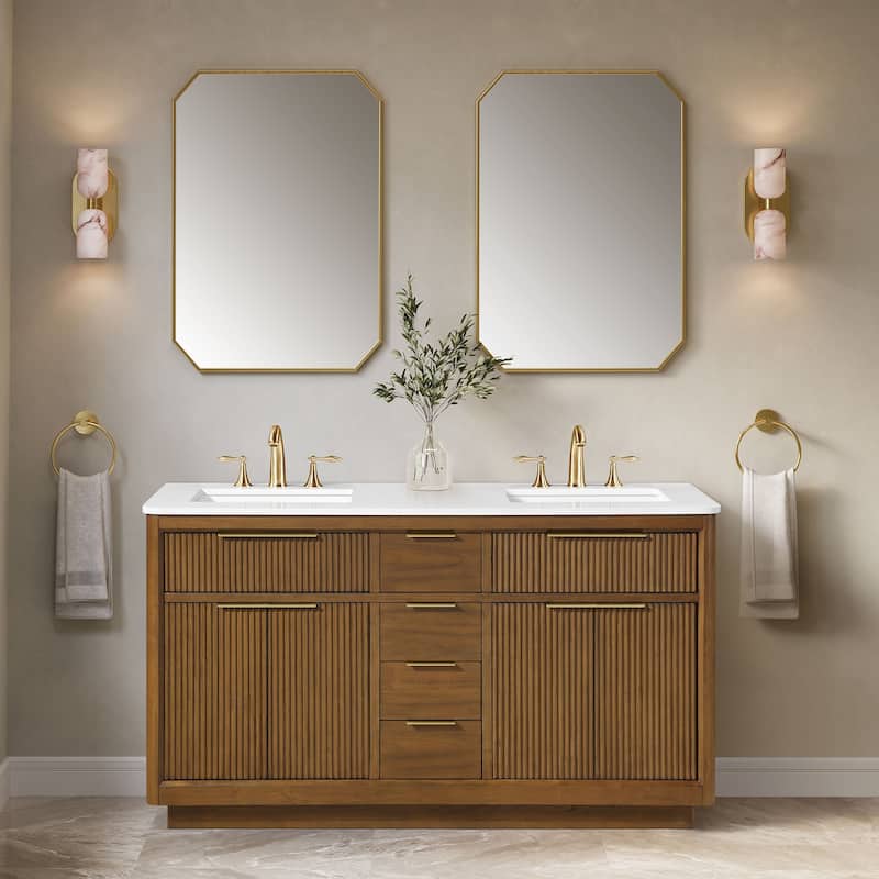 OVE Xander Bathroom Vanity with White Engineered Stone Top