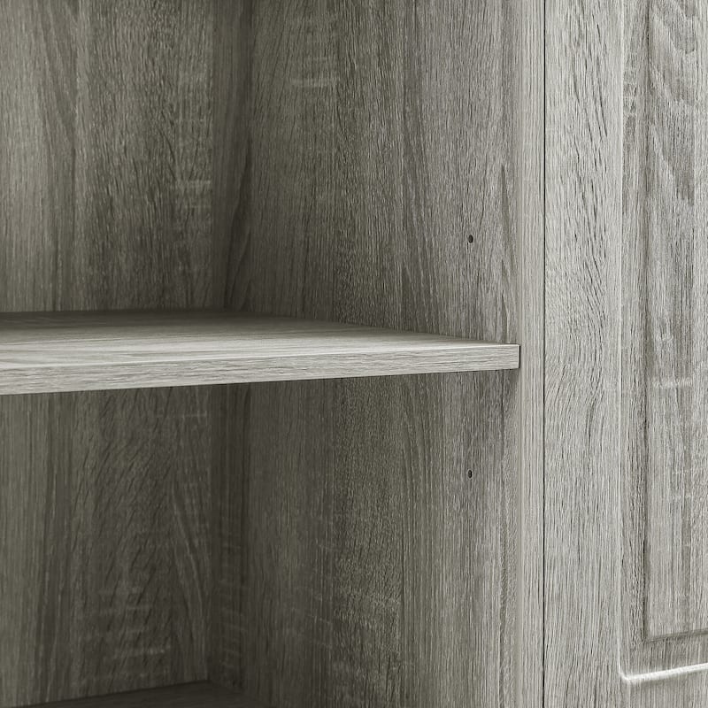 GDF Studio - Tommy Modern MDF Tall Storage Cabinet with Adjustable Shelves and Large Flip-Out Basket