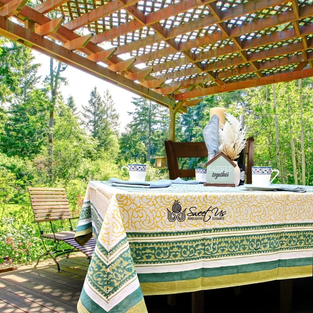 Cotton Floral Garden Tablecloth Rectangle