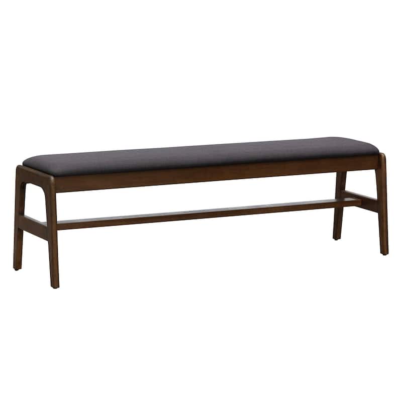 Maya Upholstered Solid Wood Bench - Grey