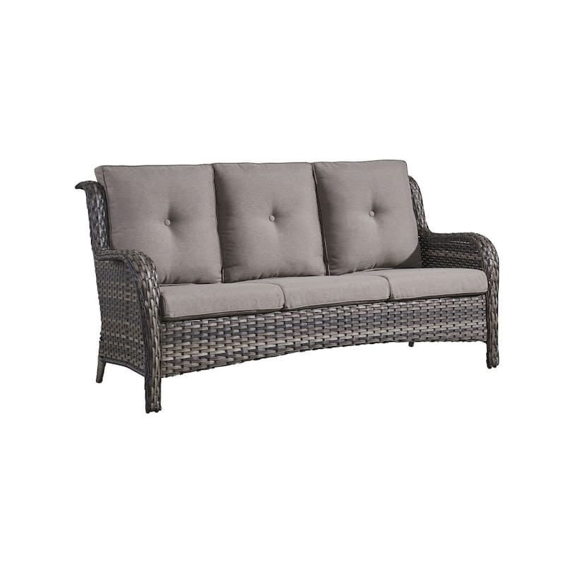 Gymojoy 3-Piece Outdoor Patio High-back Wicker Sectional Ottoman Set