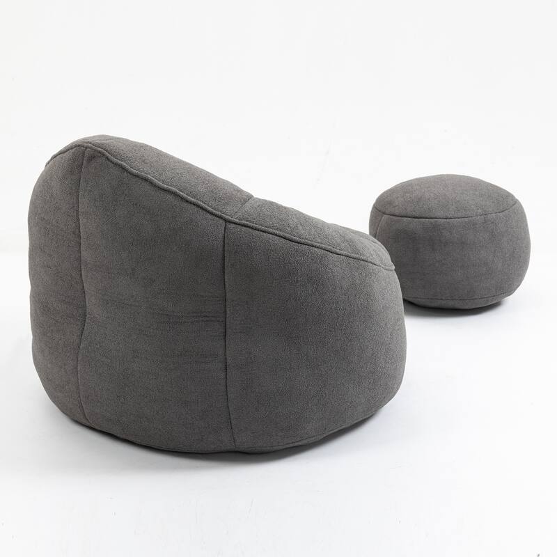 Bedding Bean Bag Sofa Chair High Pressure Foam Bean Bag Chair Adult Material with Padded Foam Padding Compressed With Footrest