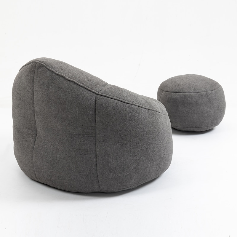 Indoor Bean Bag Sofa Chair with Padded Foam Padding, Footrest