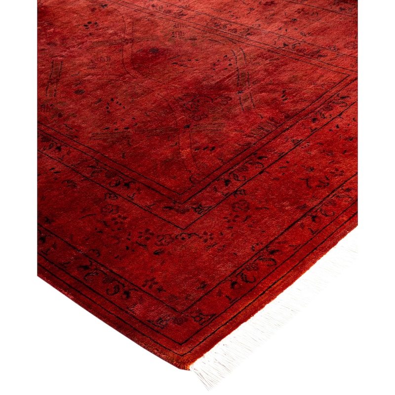 Overdyed One-of-a-Kind Hand-Knotted Area Rug - Orange - 3' 3" x 5' 4"