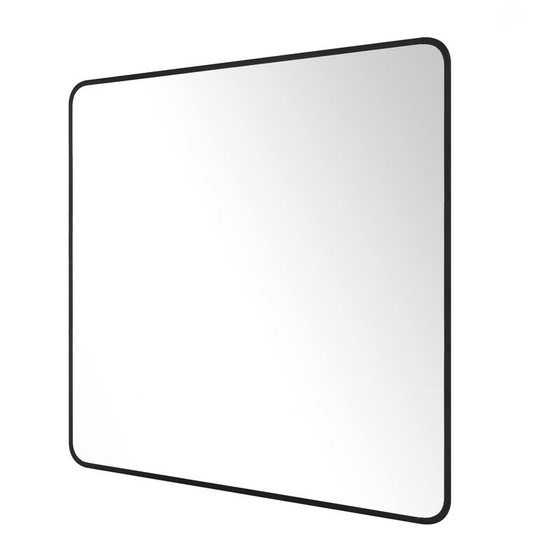 Ledel Modern Rounded Rectangular Metal Framed Bathroom Vanity Mirror