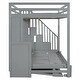 preview thumbnail 11 of 36, Full Over Full Size Murphy Bunk Bed Convertible Loft Bed with Hydraulic Lift, Hidden Desk and Storage Stairs for Kids
