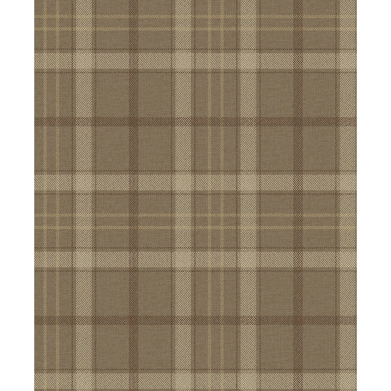 Seabrook Designs Tailor Plaid Prepasted Wallpaper - 20.9 in. W x 33 ft. L - Cafe Latte