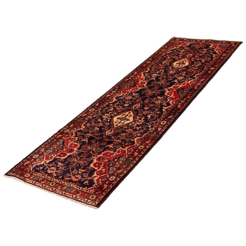 ECARPETGALLERY Hand-knotted Andelz Navy Wool Rug - 3'7 x 11'11