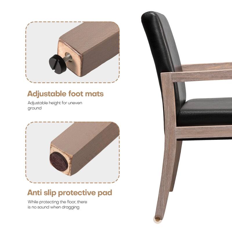 Wood Accent Chair Upholstered Armchair, Set of 1/2 - 20.9"W x 23.6"D x 33"H