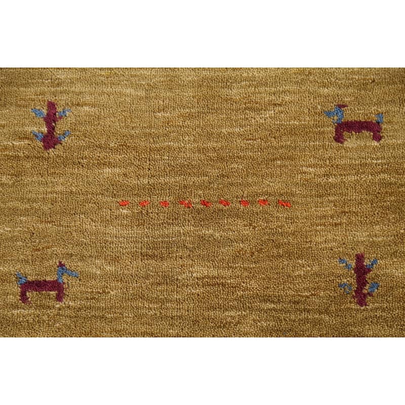 Animals Tribal Gabbeh Indian Accent Rug Handmade Modern Wool Carpet - 3'0"x 5'3"
