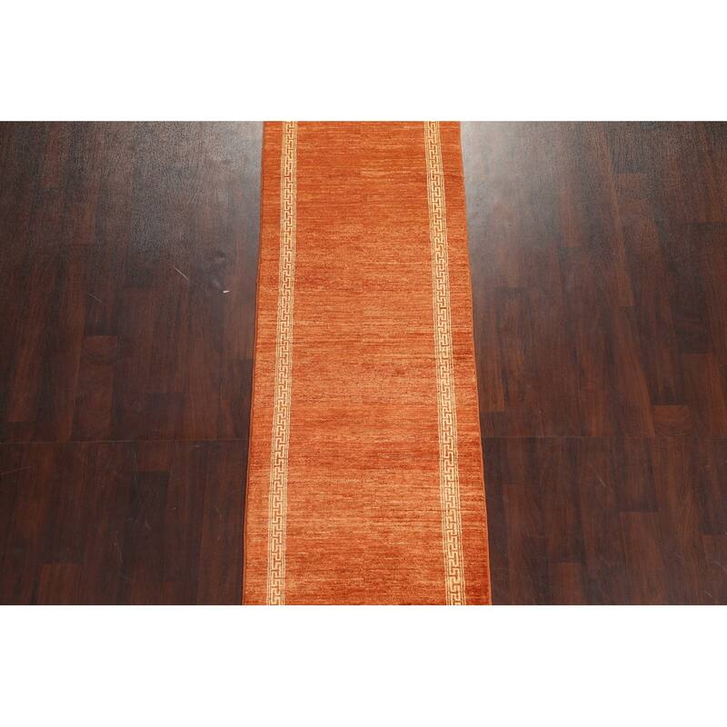 Gabbeh Kashkoli Hallway Runner Rug Hand-knotted Oriental Wool Carpet - 2'8" x 9'10"