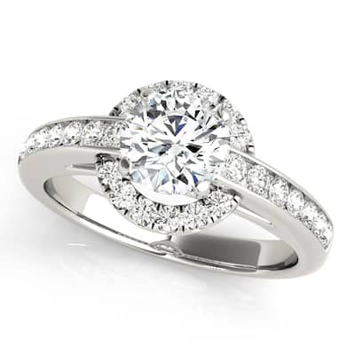 Auriya 14k White Gold Lab Grown Round Diamond Halo Engagement Ring 0.50 to 5.00 ct. tw. (F-G VS)