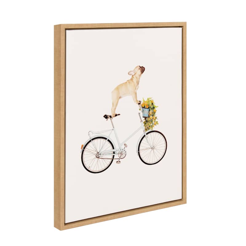 Kate and Laurel Sylvie Frenchie Bulldog Framed Canvas By Amy Peterson