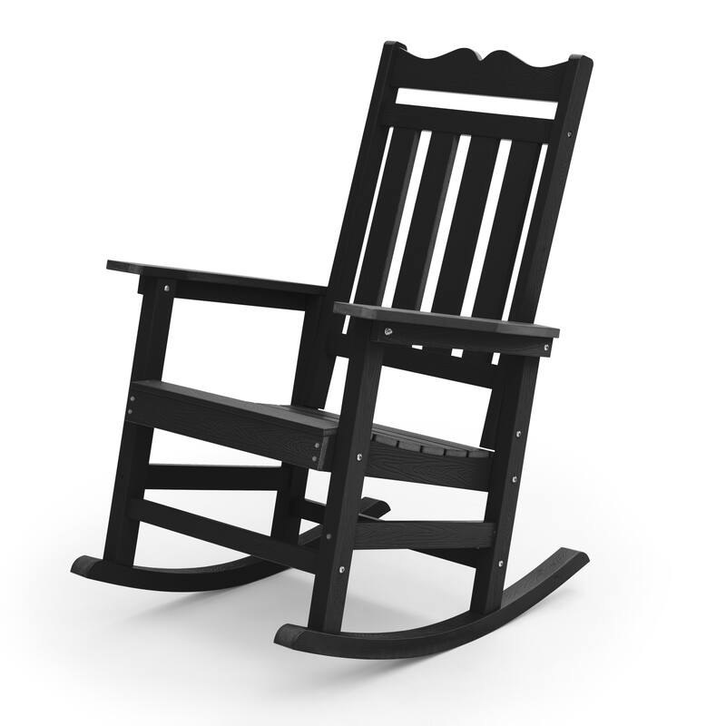 LIVOOSUN Patio Adirondack Chair Outdoor Plastic Rocking Chair Set of 2