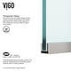 preview thumbnail 7 of 8, VIGO Zenith 34" W x 74" H Frameless Fixed Shower Screen in Stainless Steel