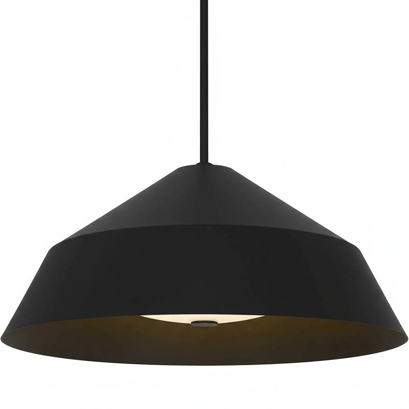 22 inch LED Ceiling Light 25W 1500 Lumens Dimmable 5 Color Temperatures Etched Glass - Black