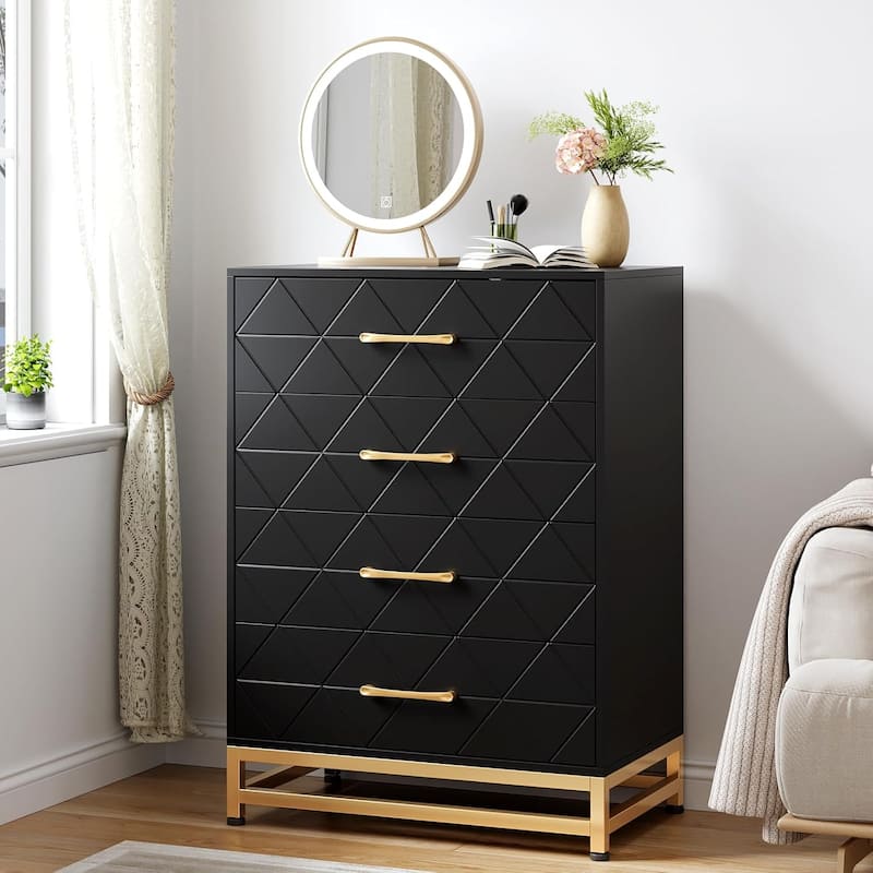 Chest of 4 Drawers Dresser with Metal Handle