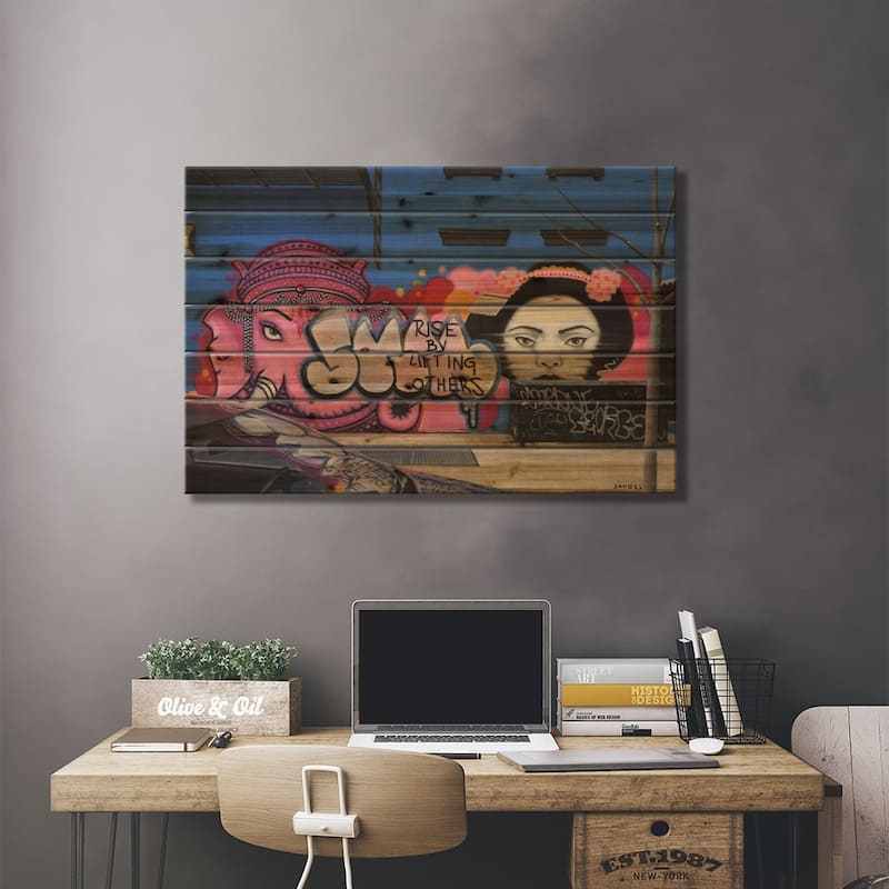 Rise By Lifting Others Print On Wood by Nick Savides - Multi-Color