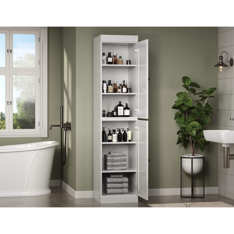 Palace Imports 100% Solid Wood 16.5" Bathroom Storage Cabinet with Shaker Doors and Adjustable Shelves
