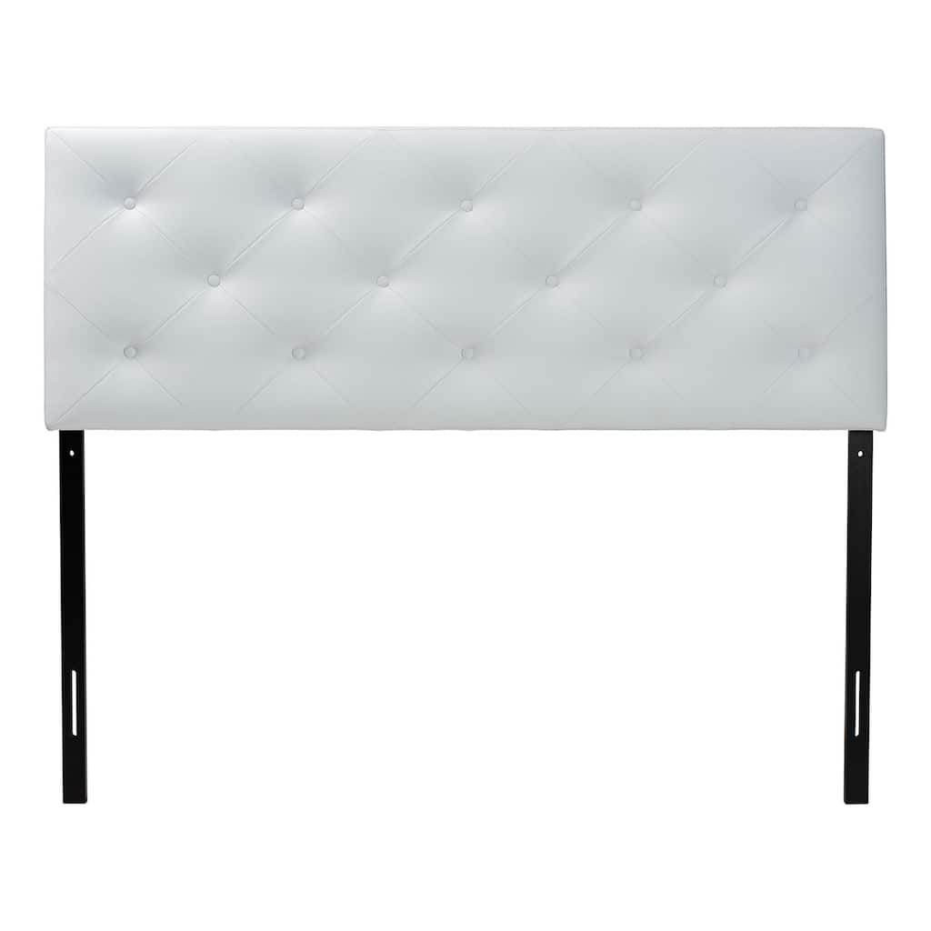 Modern Faux Leather Upholstered Headboard with Button Tufting and Adjustable Height, Fits Most Bed Frames