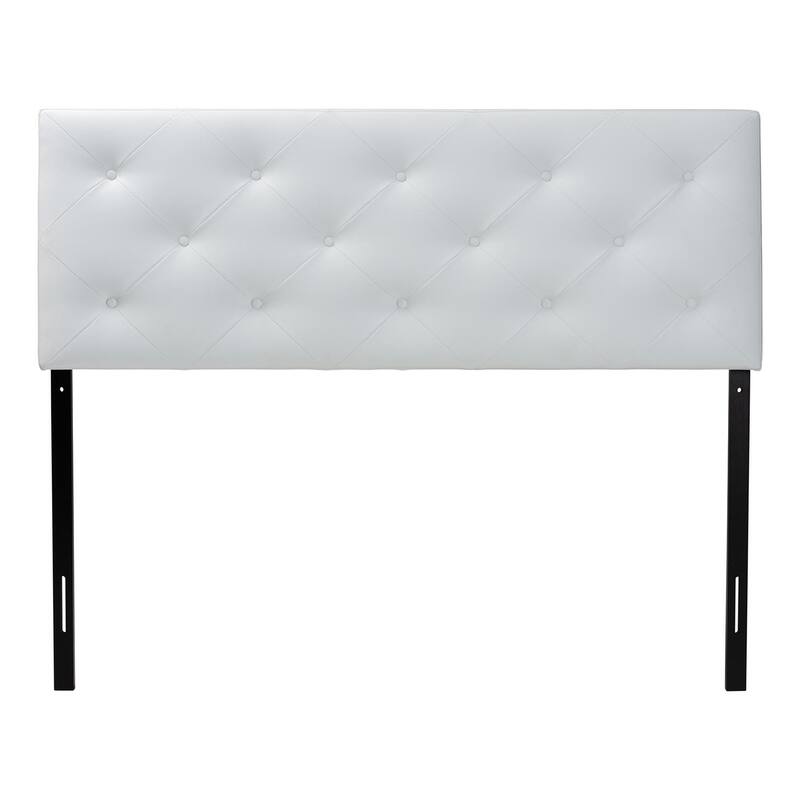Modern Faux Leather Upholstered Headboard with Button Tufting and Adjustable Height, Fits Most Bed Frames
