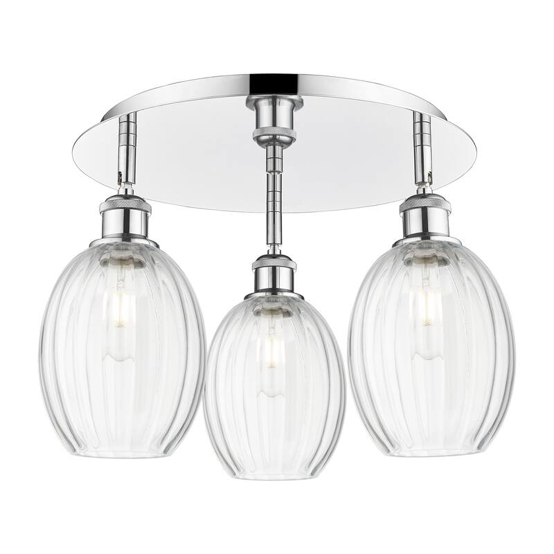 Innovations Lighting Endless Possibilities Ballston - Preston - 3 Light 18" Bulb Shade Flush Mount - Clear/Polished Chrome