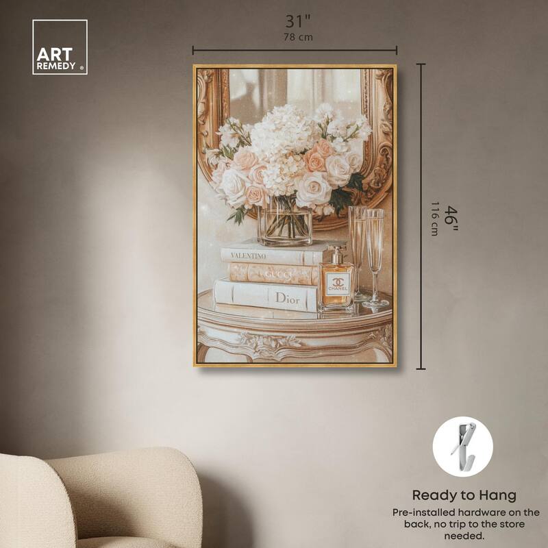 Mirror and Classy Glam Books Canvas by Art Remedy
