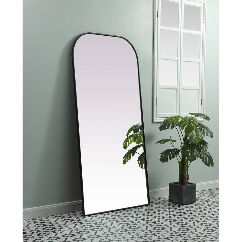 Indigo Home Metal Frame Arch Full Length Mirror 35x72 Inch