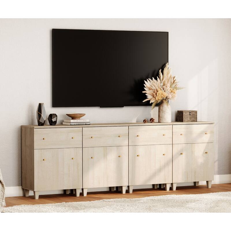 WAMPAT Modern TV Cabinet Stand with Drawers and Door