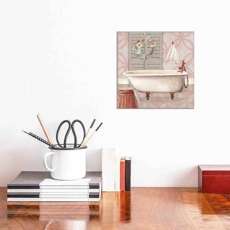 iCanvas "Blushing Bath II" by Carol Robinson Canvas Print - 12x12x0.75
