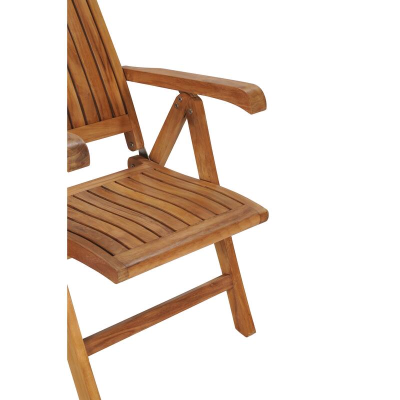 Chic Teak Miami Teak Wood Reclining and Folding Chair