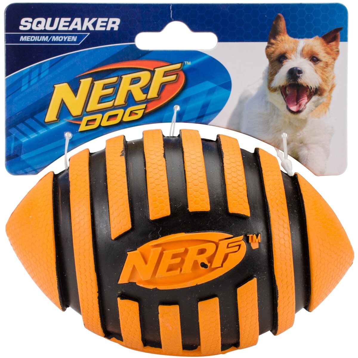 Shop Nerf Dog Spiral Squeak Rubber Football Dog Toy Medium Large