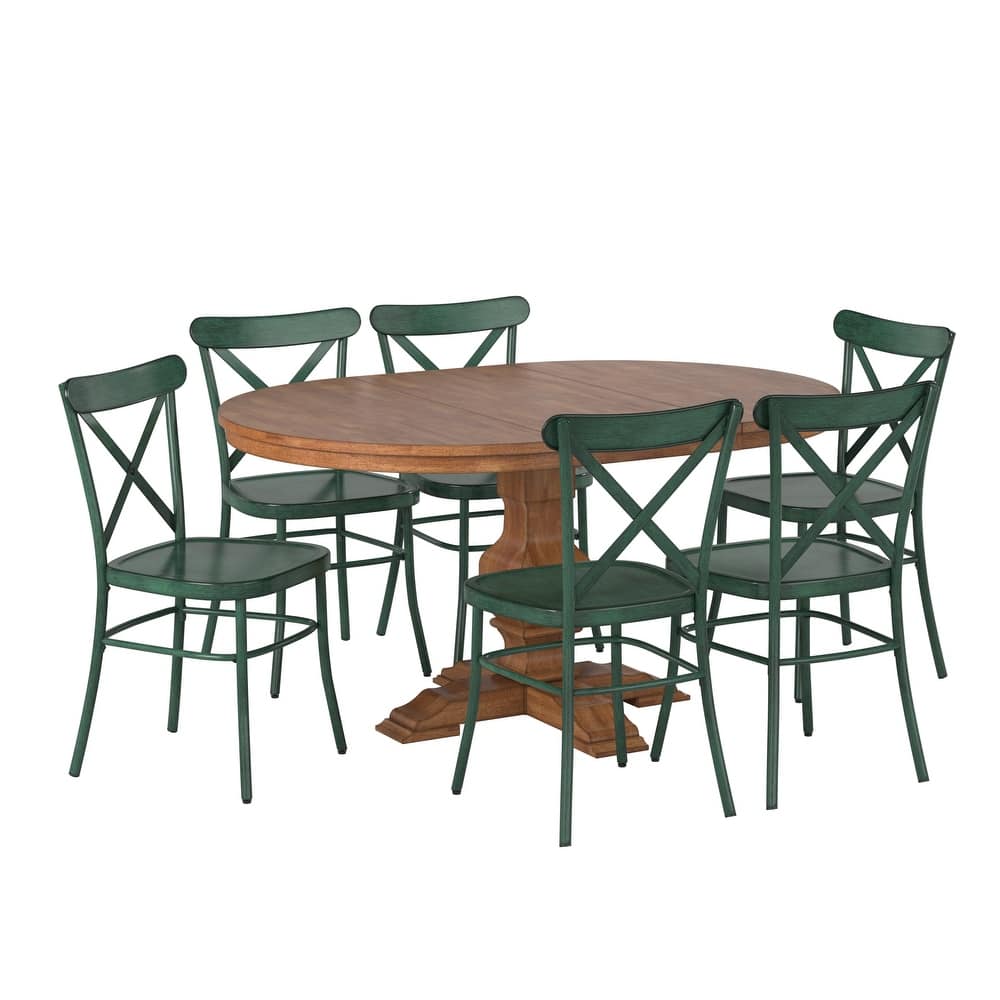 Eleanor Dining Set with Metal X-Cross Back Chairs by iNSPIRE Q Classic