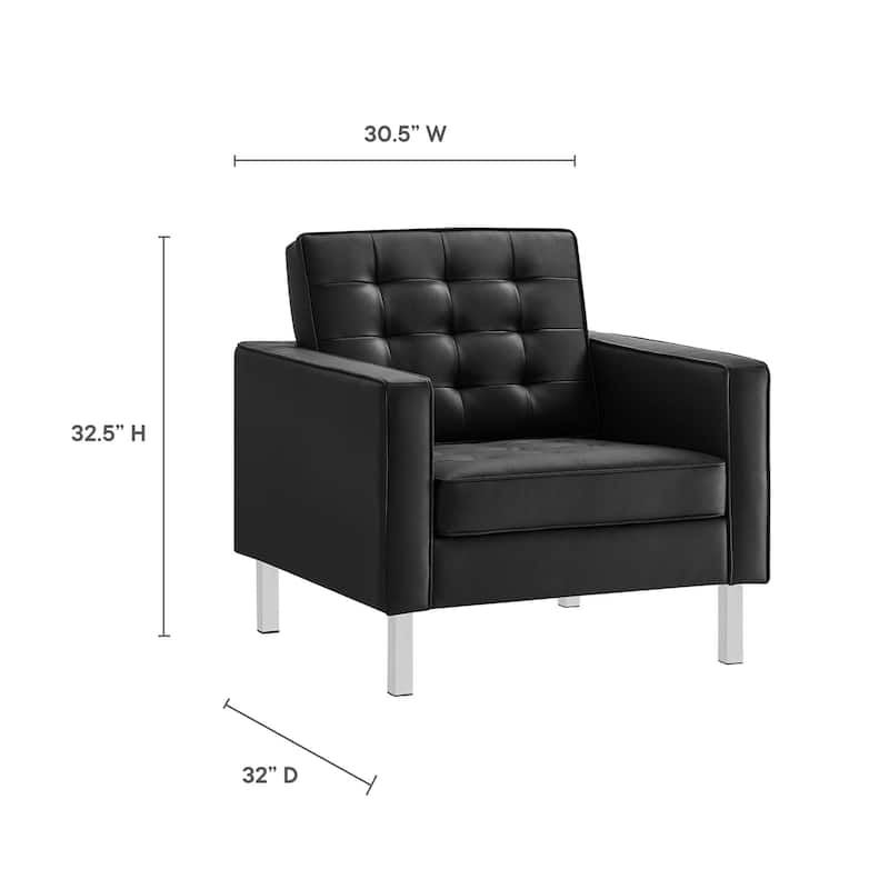 Loft Tufted Vegan Leather Armchair