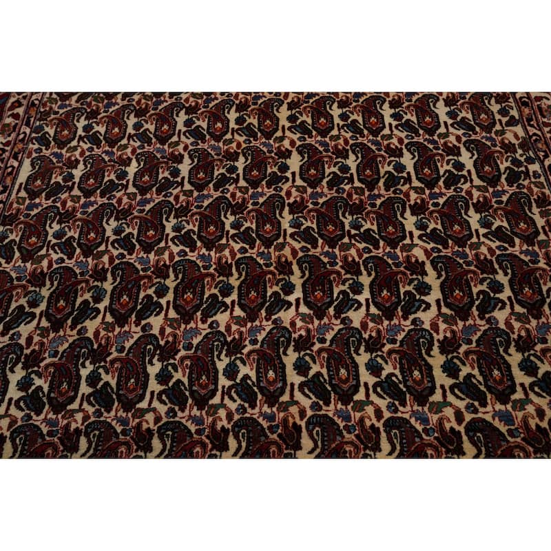 Hand Knotted Oriental 100% Wool Carpet Traditional All-Over Beige & Ivories Bakhtiari Area Rug - 11' 0'' X 7' 4''