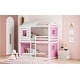 preview thumbnail 37 of 35, Twin Size Bunk Wood House Bed with Unique Tent