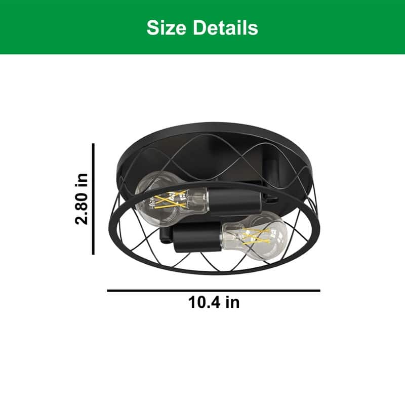 10 Inch light fixture black ceiling light iron overhead lighting - N/A