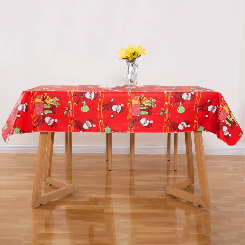 Celebrate tablecloth Great flannel back Gradient pink grid pattern - 84"X60"