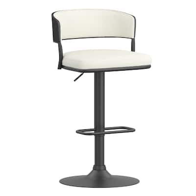 Modern Performance Fabric & Bentwood & Metal Adjustable Air-Lift Stool, Set of 4