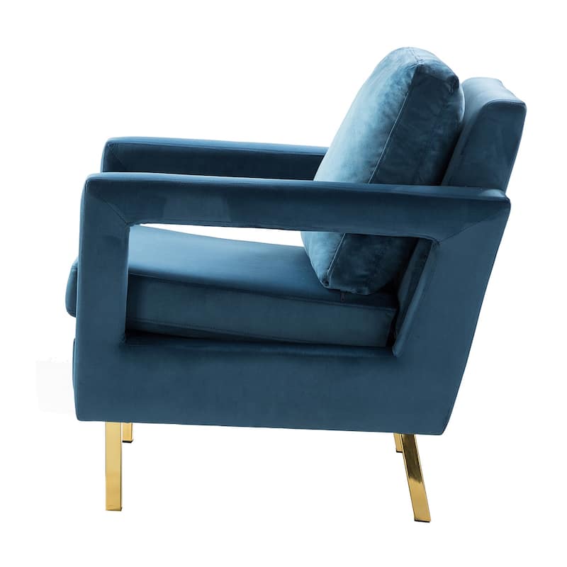 Valentina Comfy Accent Armchair with Golden Metal Legs and Removable Cushions by HULALA HOME