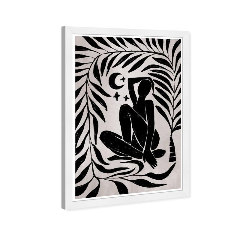 Wynwood Studio Prints Astronomy and Space Under The Moonlight Black and Light Gray Bohemian & Eclectic Wall Art Canvas Print