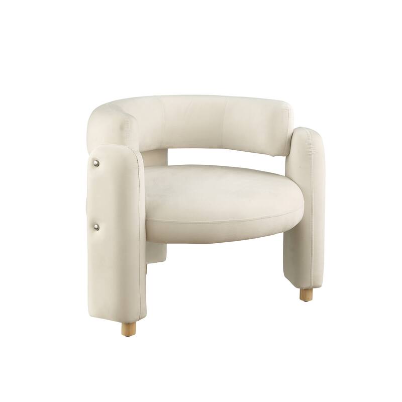 Modern Accent Chair With Solid Wood Frame, For Living Room, Bedroom, Lounge Area, Office