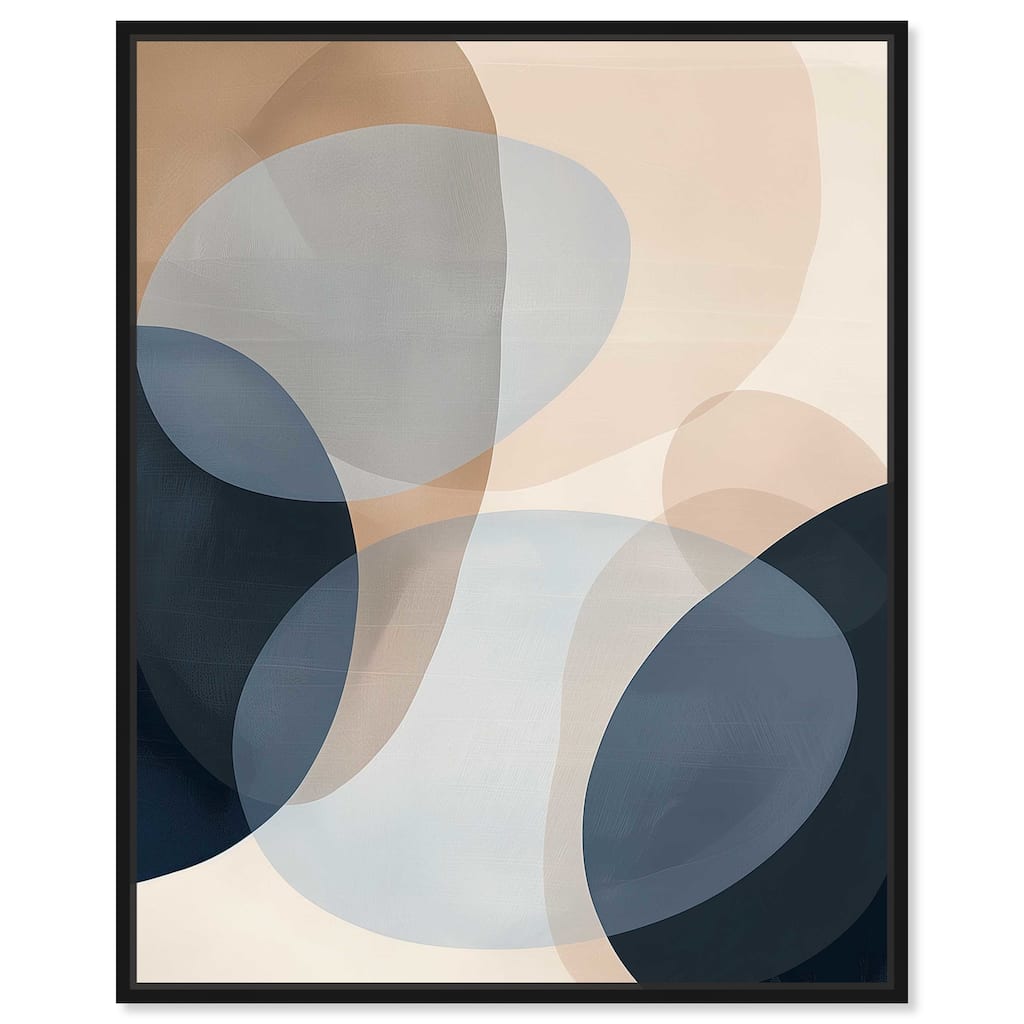 Art Remedy In My Thoughts Framed Abstract Shapes 1 Piece Canvas Wall Art