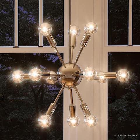 Luxury Modern Chandelier, 22"H x 14.125"W, with Vintage Style, Polished Nickel Finish by Urban Ambiance
