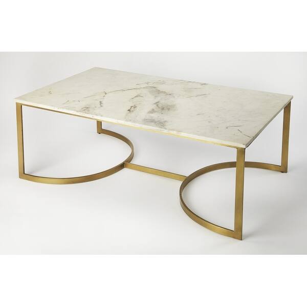 slide 2 of 2, Butler Corsini Marble & Metal Coffee Table