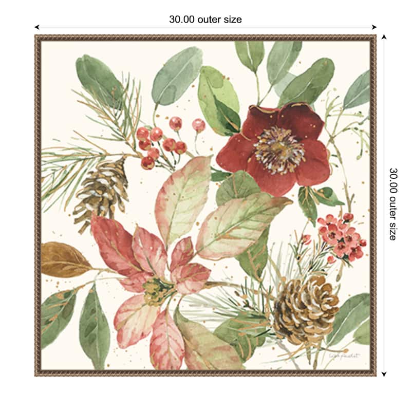 Winter Blooms II by Lisa Audit Framed Canvas Wall Art Print - 30 x 30 in