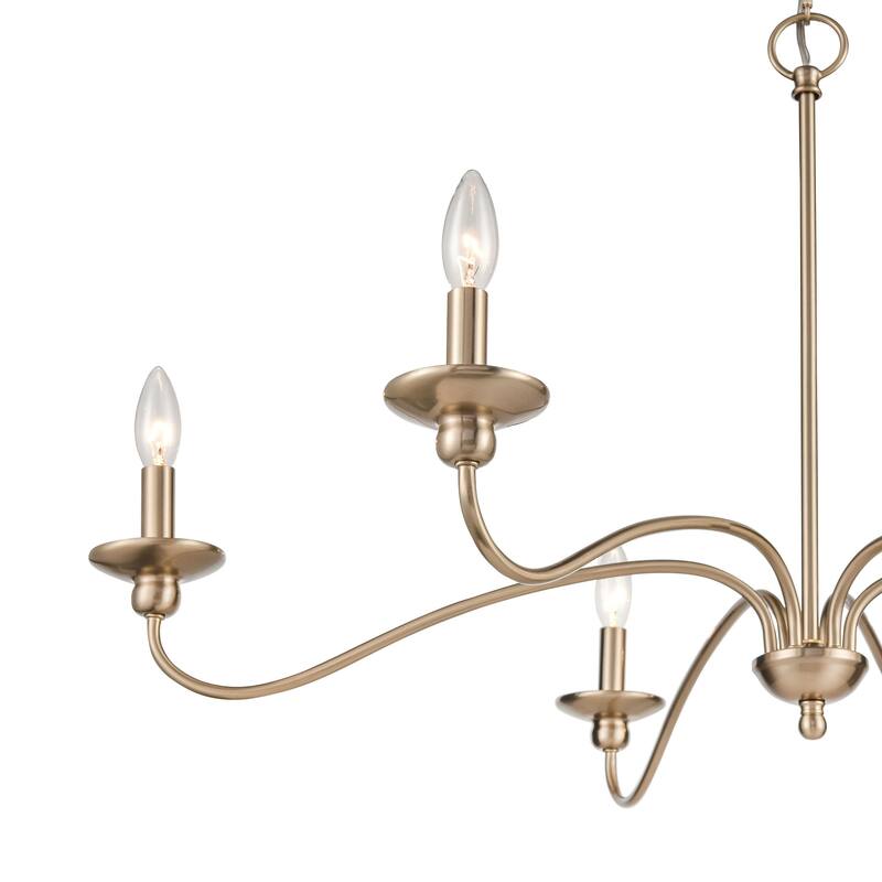 Millennium Lighting Delvona 6 Light Chandelier in Modern Gold or Matte Black