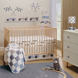 Lambs & Ivy Little Racer 3-Piece Cars/Transportation Baby Crib Bedding Set