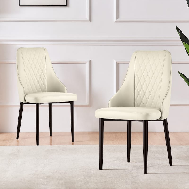 Faux Leather Upholstered Dining Chairs Set of 2 - 35.63"H x 17.72"W x 17.32"D