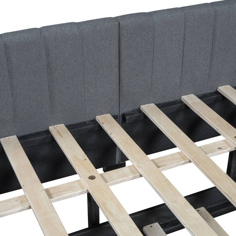 Full Size Upholstered Daybed with Two Storage Drawers